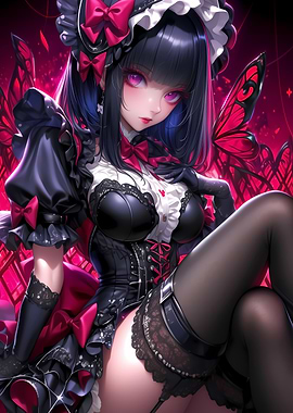 Anime Girl with Butterfly Wings