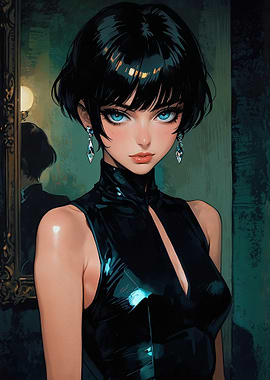 Anime Girl in Black Dress - Shannon