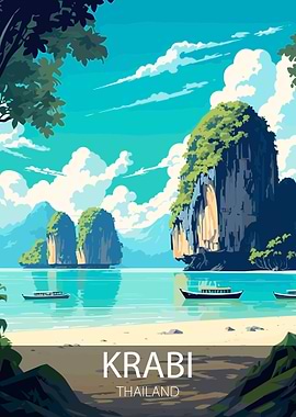 Krabi, Thailand Travel Poster