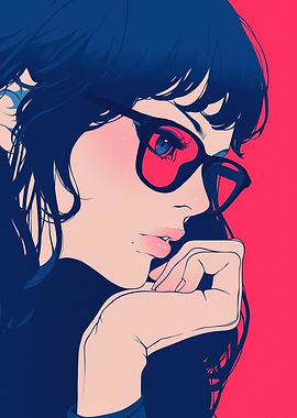Anime Girl with Glasses