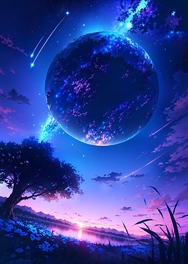Anime Fantasy Night Sky