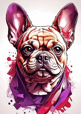 Vivid French Bulldog Portrait