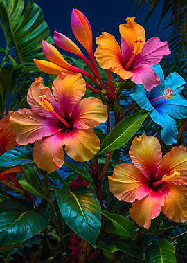 Tropical Hibiscus Flowers