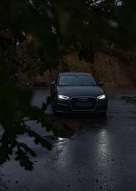 Audi Car in the Rain