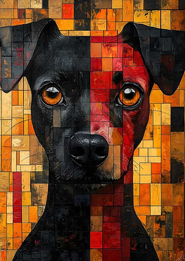 Abstract Mosaic Dog Art