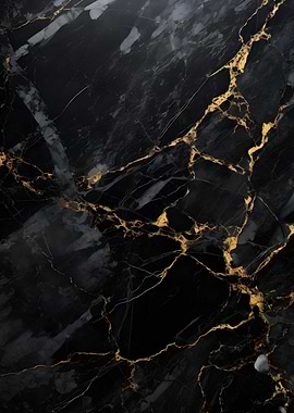 Black Marble with Gold Veins