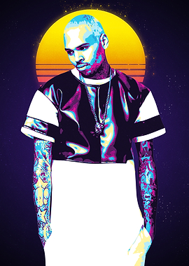 Chris Brown Retro Art