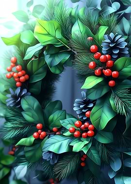 Christmas Wreath with Berries
