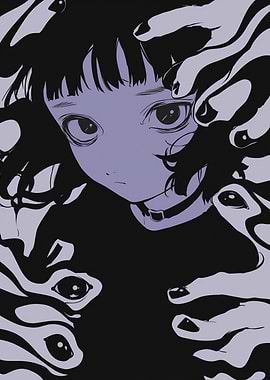 Anime Girl Surrounded by Hands