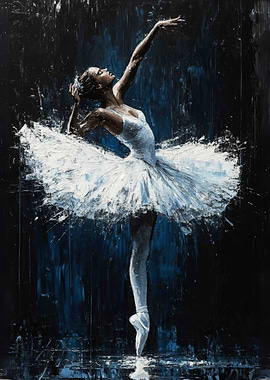 ballerina Modern Poster | Ballet Dancer in White