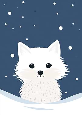 Cute Arctic Fox in Snow