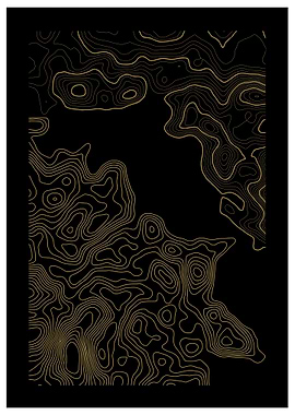 Gold Topographic Lines