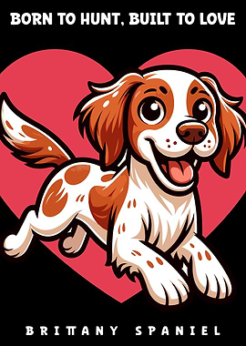 Brittany Spaniel Dog Illustration