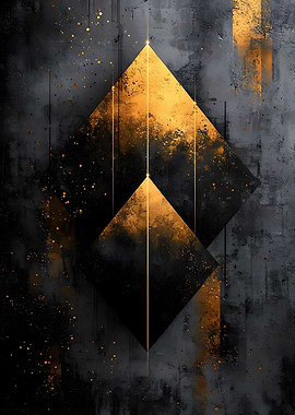 Golden Geometric Abstract
