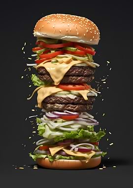 Burger Food in Restaurant