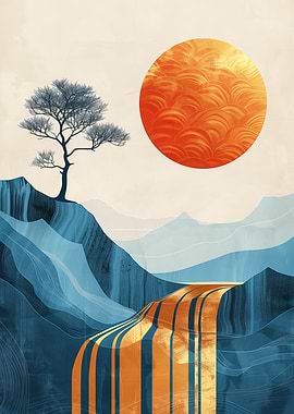 Abstract Mountain Landscape