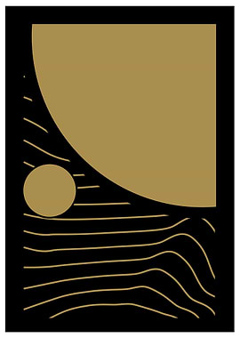 Abstract Gold & Black Art