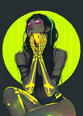 Neon Skeleton Girl