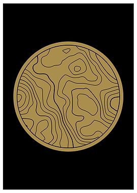 Gold Topographic Circle