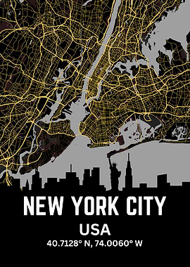 NYC Map Art Print