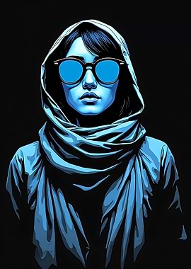 Blue-Tinted Portrait