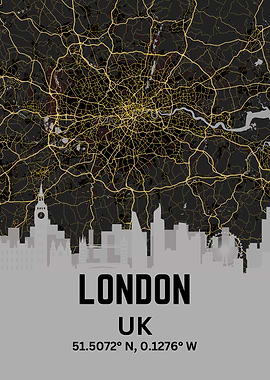 London Skyline City Map