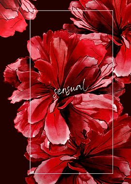 Red Floral Watercolor