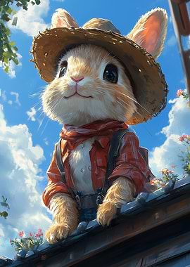 Cute Bunny in a Hat