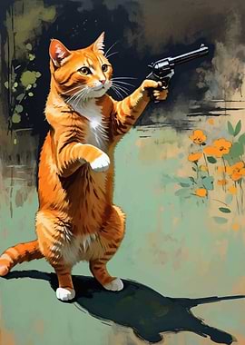 Cat with Gun