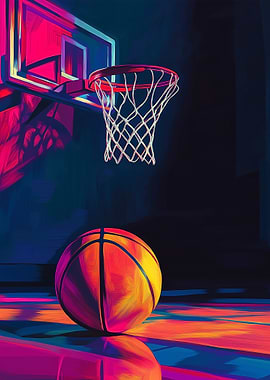 Basketball Hoop & Ball Wpap Art