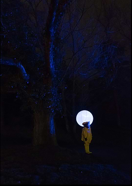 Cartoon Character At A Scary Forest