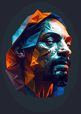 Snoop Dogg Low Poly Portrait