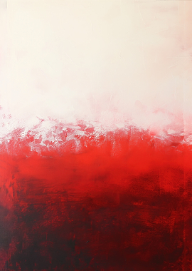 Abstract Red and White Painting