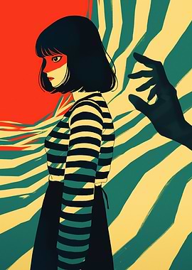 Striped Girl and Hand