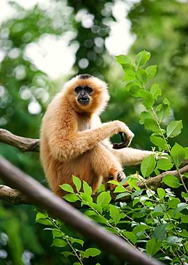 Golden Gibbon in Tree