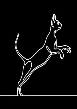 One Line Cat Art
