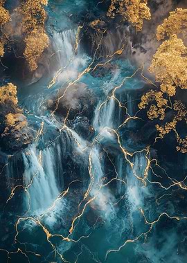 Abstract Waterfall Art