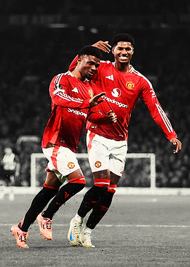 Amad Diallo with Marcus Rashford