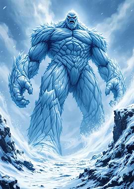 Giant in snow landscape