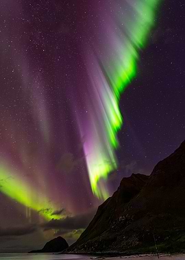 Northern Lights Over Mountains