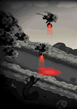 Flying Robots in a Dark Canyon