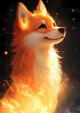 Shiba Inu Dog Fiery
