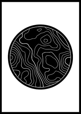 Topographic Circle Art