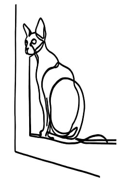 One Line Cat Art