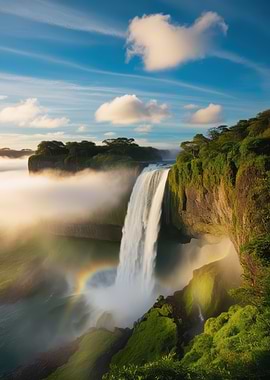 Waterfall with Rainbow