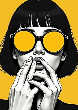 Woman in Yellow Sunglasses