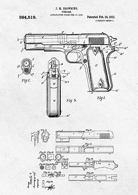 Firearm Patent Drawing