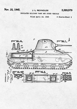 Military Tank Patent Drawing