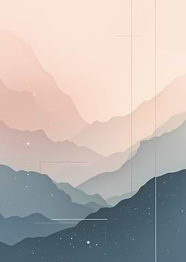 Minimalist Mountain Landscape