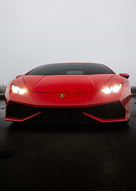 Red Lamborghini Front View
